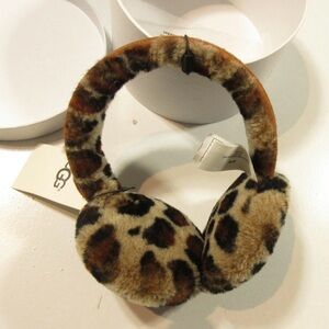UGG Leopard Print Dyed Shearling Earmuffs - Brown/Cream/Black